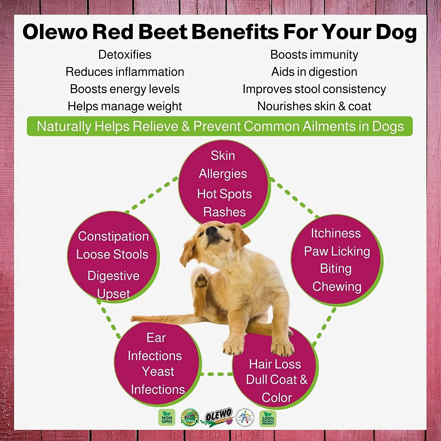 Olewo Dehydrated Carrots/Red Beets Dog Food Supplement