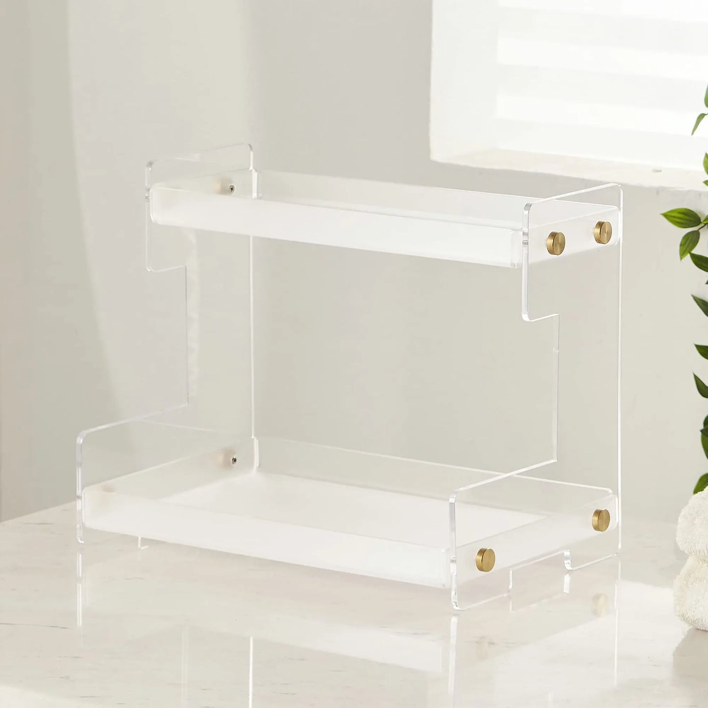 Bathroom Counter Organizer 2-Tier Bathroom Organizer Countertop Cosmetics Organizer Vanity Storage Shelf Rack
