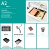 Tiktok New Trend Gold Waterfall One Piece Faucet Nano 304 Sus Waterfall Faucet 5 Piano Key Golden Farmhouse Kitchen Sinks