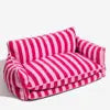Luxury Striped Lambswool Pet Sofa Bed – Eco-Friendly Double Layer Couch for Dogs & Cats | Custom Logo Available