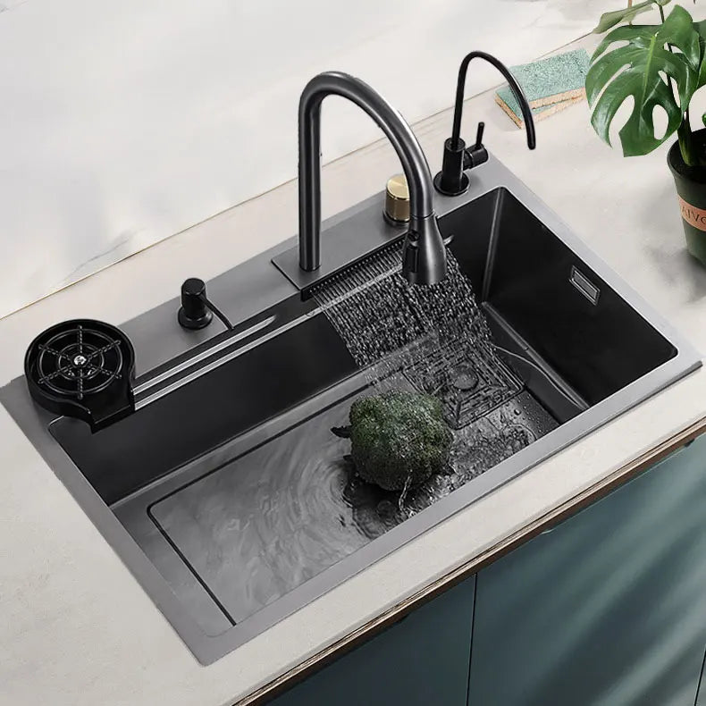 Multifunctional Waterfall Resistant Stainless Steel Large Single Sink Kitchen Sink