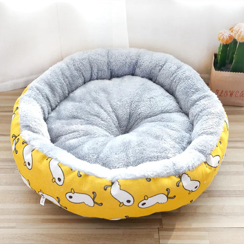 Luxury Plush Dog Bed – Soft High-Loft Round Cushion Pillow for Small & Medium Pets | Comfortable, Warm Pet Bed with Removable Cover