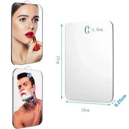 Anti Fog Makeup Mirror Bathroom Shower Shaving Fogless Cosmetic Mirror Washroom Travel Vanity Mirrors With Wall Suction