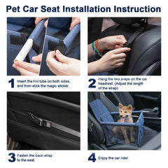 Best Dog Car Booster Seat – Travel Pet Carrier for Small & Medium Dogs, Foldable Oxford Fabric Safety Seat