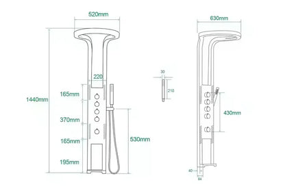 Hot Sale Bathroom Brass Waterfall Rainfall Shower Set Panel Wall Mounted Multifunctional SPA Shower LED System
