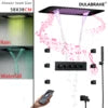 Luxury Bluetooth Concealed Ceiling Shower System with Led Lights and Thermostat Modern Bathroom Hidden Faucet with Body Jet