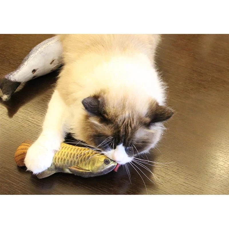 Pet Soft Plush 3D Flippity Fish Shape Cat Toy Interactive Fish Playing Toy  for Pet
