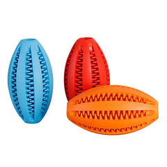 Manufacturer Wholesale Multi-colors Oval Rubber Pet Dog Feeder Lead Food Ball Interactive Toys