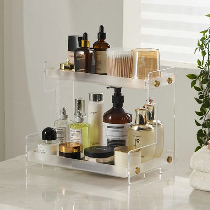 Bathroom Counter Organizer 2-Tier Bathroom Organizer Countertop Cosmetics Organizer Vanity Storage Shelf Rack