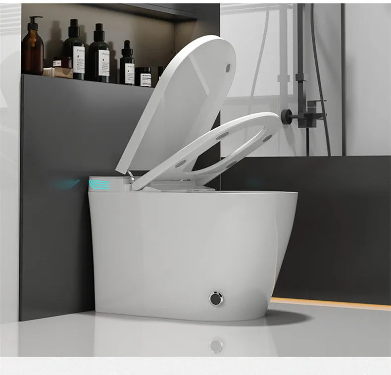 Bathroom Tankless Smart Toilet Foot Touching Lid Opening Toilet Auto Lid Closing Flushing Toilet