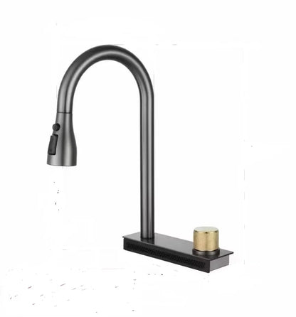 Luxury Kitchen Sink with Waterfall Faucet – Multifunction Workstation Design