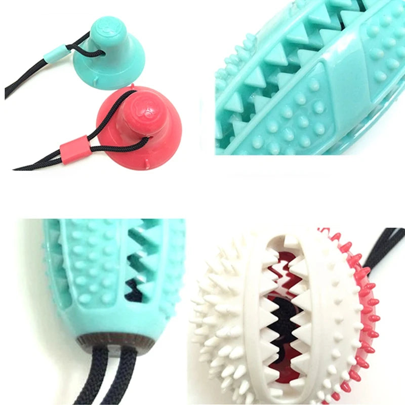 Dog Chew Toy with Suction Cup – Interactive Pull & Treat Ball for Dogs | Teeth Cleaning, Durable Rubber Toy for Small, Medium & Large Dogs