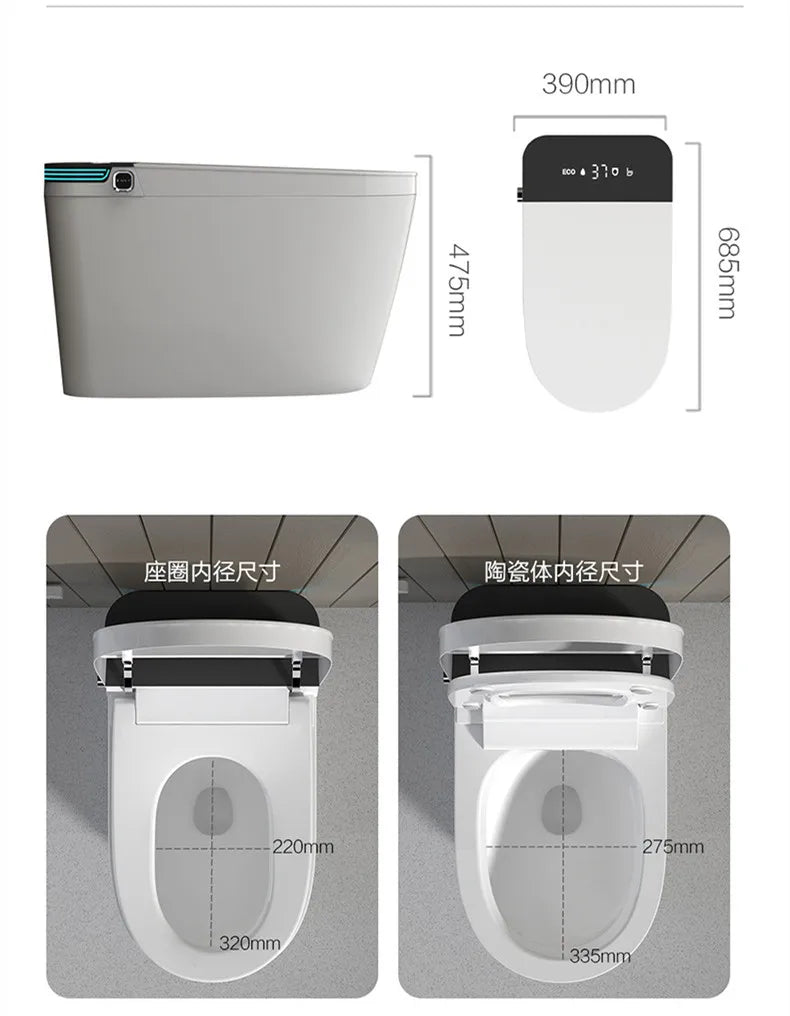 Bathroom Tankless Smart Toilet Foot Touching Lid Opening Toilet Auto Lid Closing Flushing Toilet