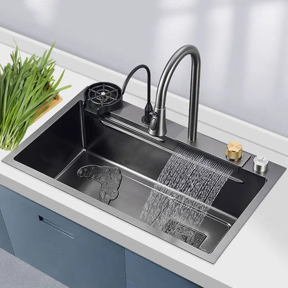 Multifunctional Waterfall Resistant Stainless Steel Large Single Sink Kitchen Sink