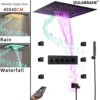 Luxury Bluetooth Concealed Ceiling Shower System with Led Lights and Thermostat Modern Bathroom Hidden Faucet with Body Jet