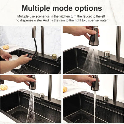 Multifunctional Waterfall Resistant Stainless Steel Large Single Sink Kitchen Sink