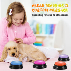 Recordable Talking Buttons for Dogs & Cats – Smart Pet Training Voice Buttons to Teach Communication, 30s Clear Recording, Fun & Easy Interactive Toy