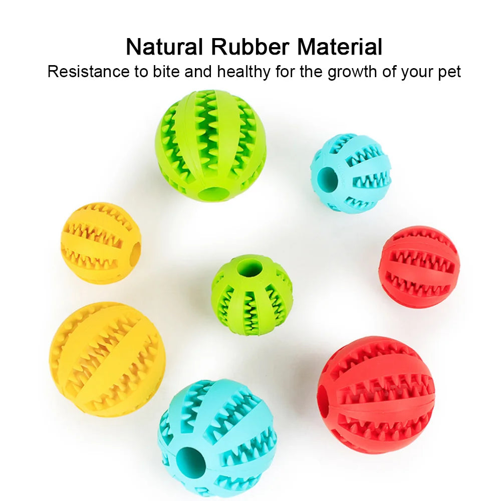 Interactive Dog Toy Rubber Ball – Food Dispensing Chew Toy for Teeth Cleaning | Durable, Non-Toxic Pet Toy for Small & Large Dogs