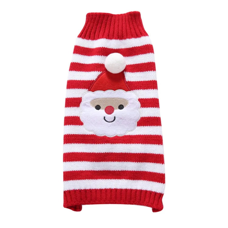 UFBemo Winter Christmas Pet Sweater – Cozy Polyester Dog & Cat Clothes for Small Pets | Elegant Holiday Puppy Jacket