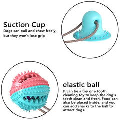 Dog Chew Toy with Suction Cup – Interactive Pull & Treat Ball for Dogs | Teeth Cleaning, Durable Rubber Toy for Small, Medium & Large Dogs