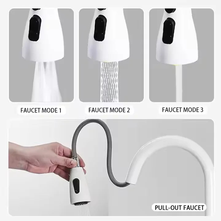 Tiktok Hot Sale Stainless Steel 304 White Gunmetal White Waterfall Digital Display Faucet Kitchen Sinks With Cup Washer