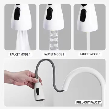 Tiktok Hot Sale Stainless Steel 304 White Gunmetal White Waterfall Digital Display Faucet Kitchen Sinks With Cup Washer