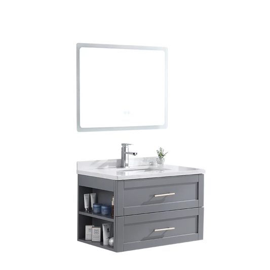 Mini Type Wash Basin Cabinet Solid Wood Wall Hung Bathroom Vanity
