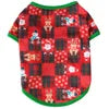 Christmas Pet T-Shirt 2025 – Classic Cotton Dog & Cat Outfit with Santa, Elk & Snowflake Print | Holiday Pet Clothes