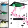 Luxury Bluetooth Concealed Ceiling Shower System with Led Lights and Thermostat Modern Bathroom Hidden Faucet with Body Jet