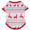 Christmas Pet T-Shirt 2025 – Classic Cotton Dog & Cat Outfit with Santa, Elk & Snowflake Print | Holiday Pet Clothes