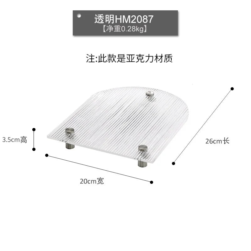 Creative Acrylic Trays Jewelry Perfume Makeup Organizer Clear Arch Shape Bathroom Sink Vanity Tray for Bathroom Vanity Serving