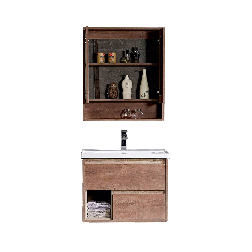 No Painting Solid Wooden Wall Mounted Basin Cabinet New Design Bathroom Vanity Set