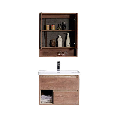 No Painting Solid Wooden Wall Mounted Basin Cabinet New Design Bathroom Vanity Set