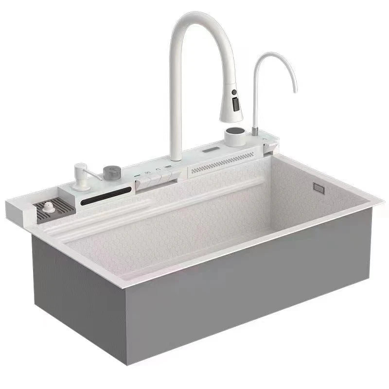 New Trend Stepped Design Easy to Clean Multi-function Waterfall Kitchen Faucet Sink With Digital Display