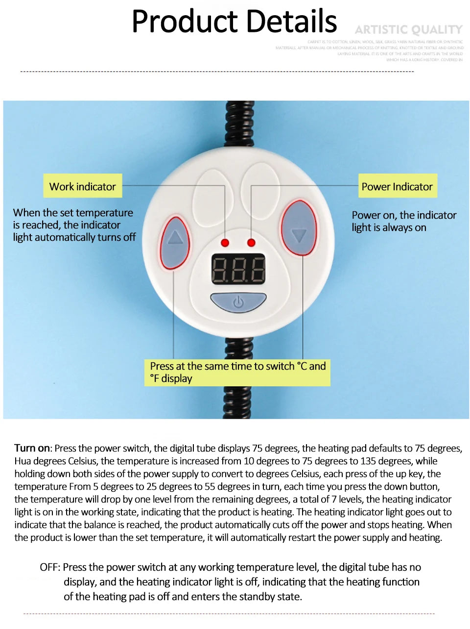 Waterproof Pet Heating Pad for Dogs & Cats – Electric Winter Warmer Blanket 45×60cm | Adjustable Temperature, Anti-Bite Wire & Auto Power-Off Safety