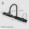 Tiktok New Trend Gold Waterfall One Piece Faucet Nano 304 Sus Waterfall Faucet 5 Piano Key Golden Farmhouse Kitchen Sinks
