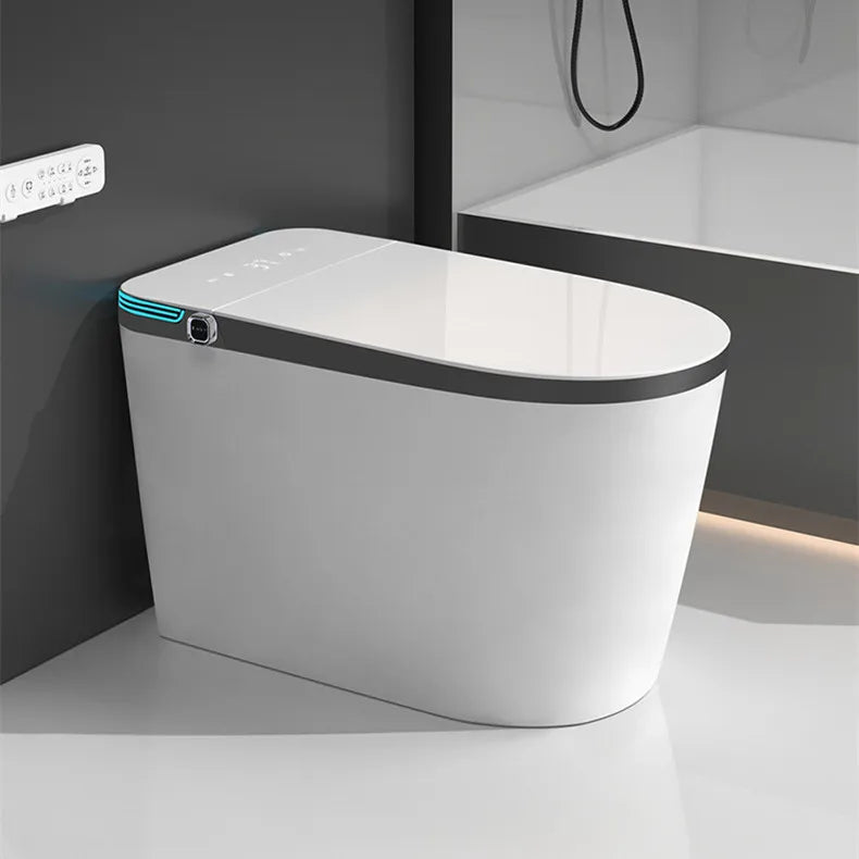 Bathroom Tankless Smart Toilet Foot Touching Lid Opening Toilet Auto Lid Closing Flushing Toilet