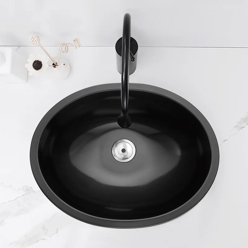 Modern Single-Hole Faucet Mount Pop-up Drain Combo Stainless Steel Art Basin Vanity Sink Drainer for Bathroom Bathroom