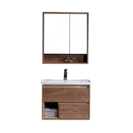No Painting Solid Wooden Wall Mounted Basin Cabinet New Design Bathroom Vanity Set