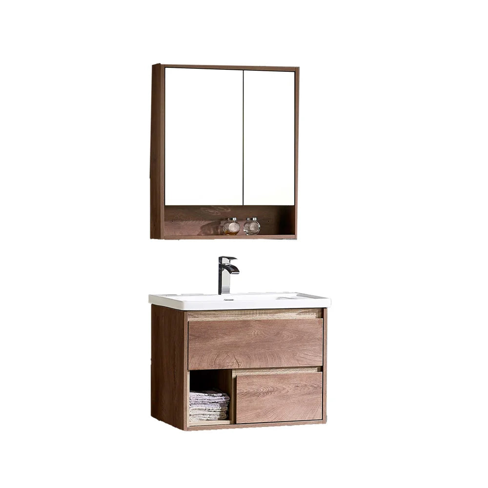 No Painting Solid Wooden Wall Mounted Basin Cabinet New Design Bathroom Vanity Set