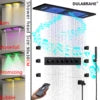Luxury Bluetooth Concealed Ceiling Shower System with Led Lights and Thermostat Modern Bathroom Hidden Faucet with Body Jet