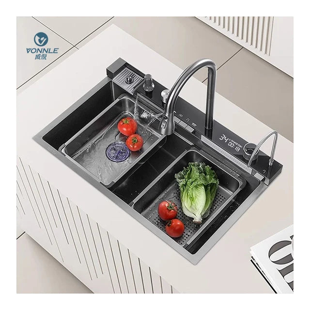 Stylish Multifunctional Stainless Steel Kitchen Sink Cost-Effective Rectangular Bowl With Faucet Single Hole