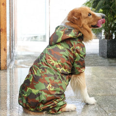 2022 Hot Sale Large Camouflage Pet Clothes Hoodie – Comfortable, Waterproof Dog Raincoat, All-Season