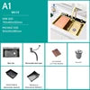 Tiktok New Trend Gold Waterfall One Piece Faucet Nano 304 Sus Waterfall Faucet 5 Piano Key Golden Farmhouse Kitchen Sinks