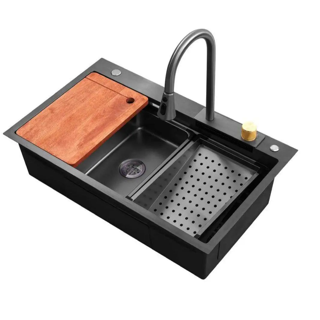 Multifunctional Waterfall Resistant Stainless Steel Large Single Sink Kitchen Sink