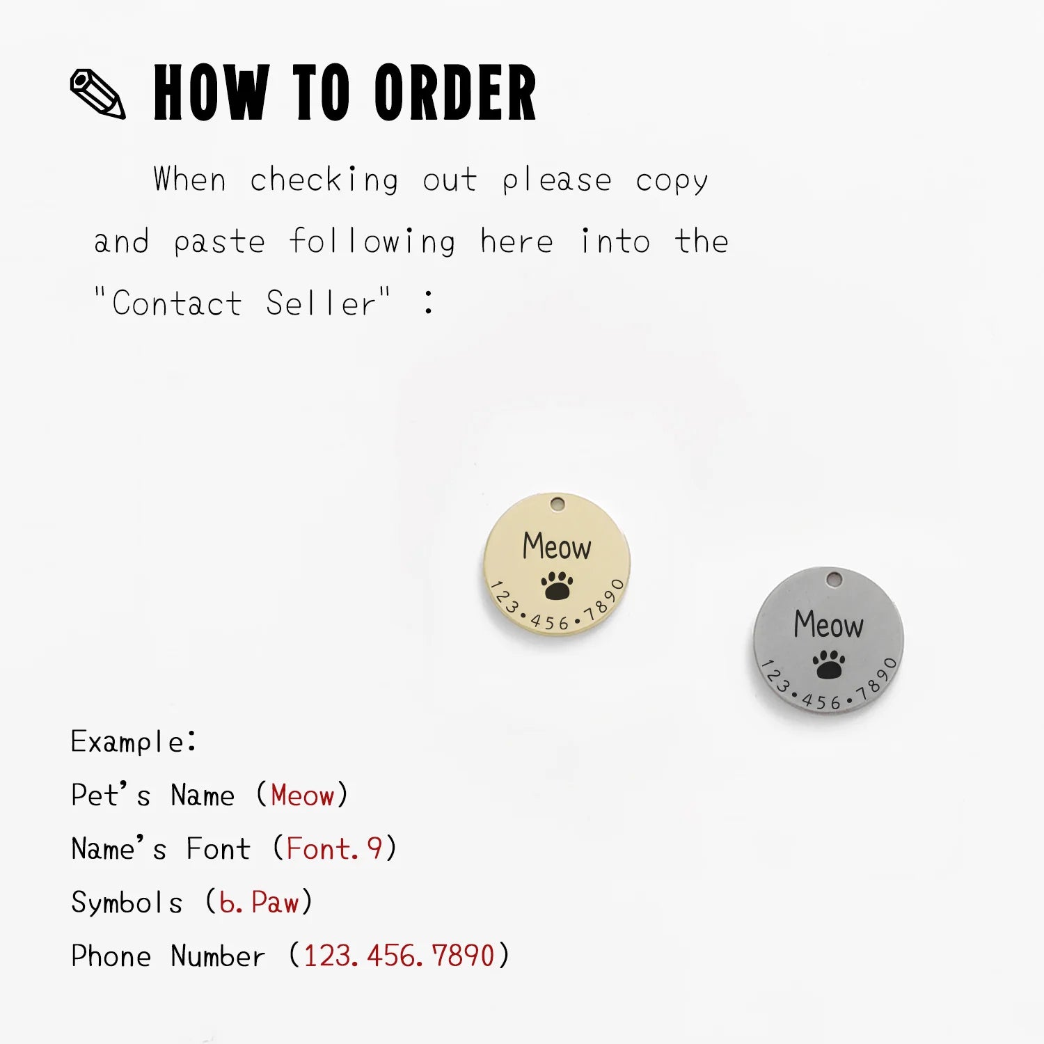 Personalized Pet ID Tag for Dogs & Cats – Custom Engraved Name Collar Charm | Copper & Stainless Steel Pet Accessories