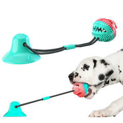 Dog Chew Toy with Suction Cup – Interactive Pull & Treat Ball for Dogs | Teeth Cleaning, Durable Rubber Toy for Small, Medium & Large Dogs