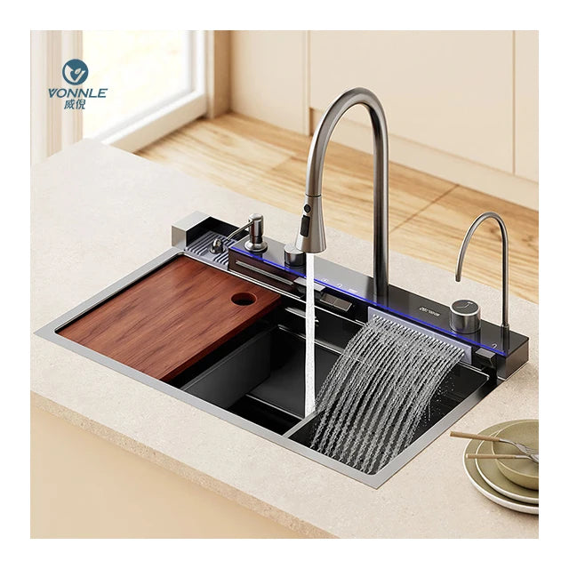 Stylish Multifunctional Stainless Steel Kitchen Sink Cost-Effective Rectangular Bowl With Faucet Single Hole