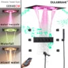 Luxury Bluetooth Concealed Ceiling Shower System with Led Lights and Thermostat Modern Bathroom Hidden Faucet with Body Jet
