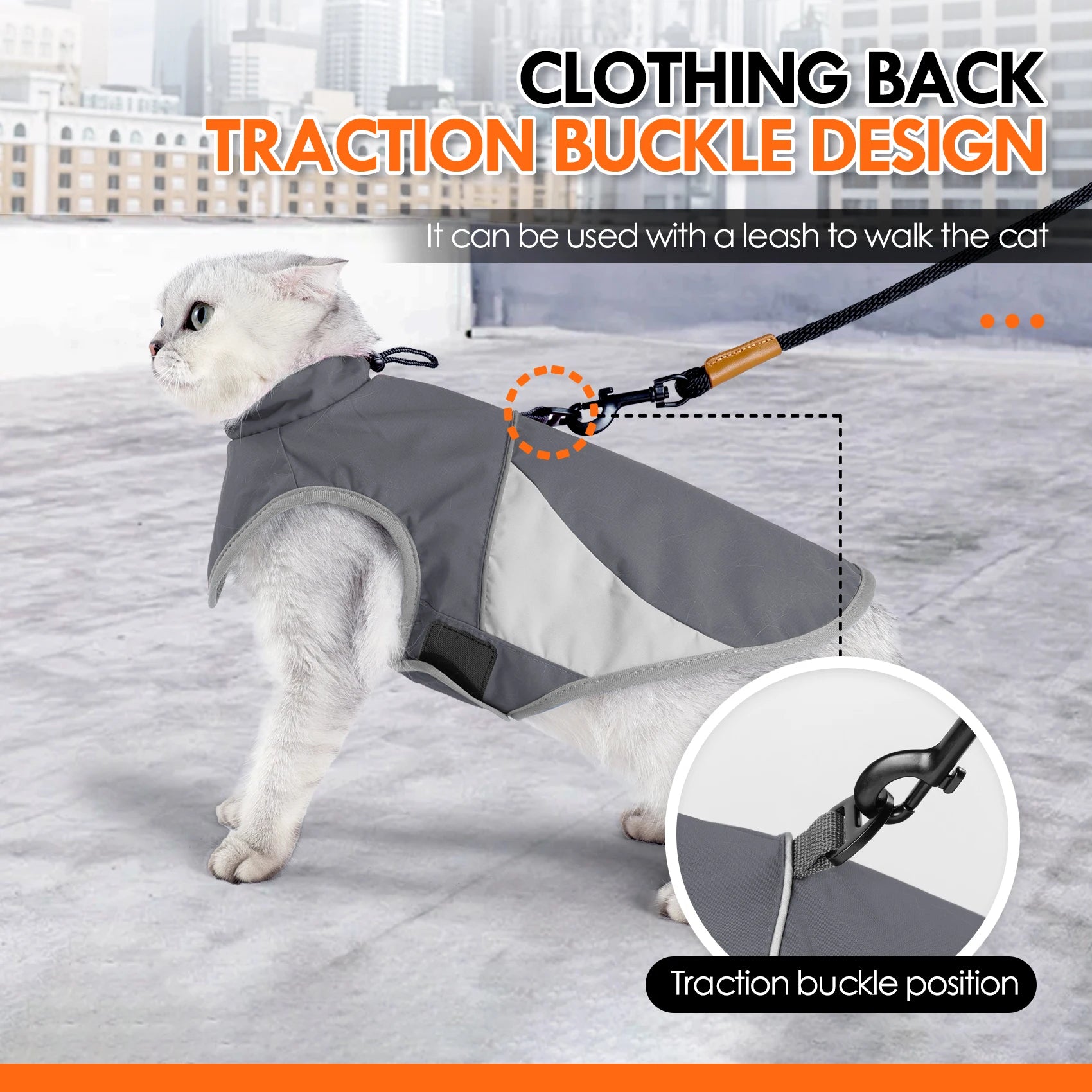 Winter Warm Thickness Windproof Cat Jacket Cat Clothes for Cats, Small Cats and Dogs